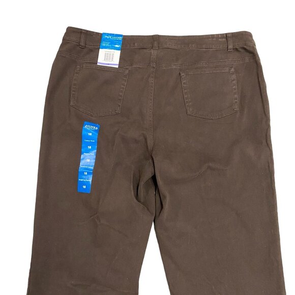 Shape Control Jeans Brown 18 Stretch Straight NWT Jones New York Normcore Casual - Picture 4 of 13